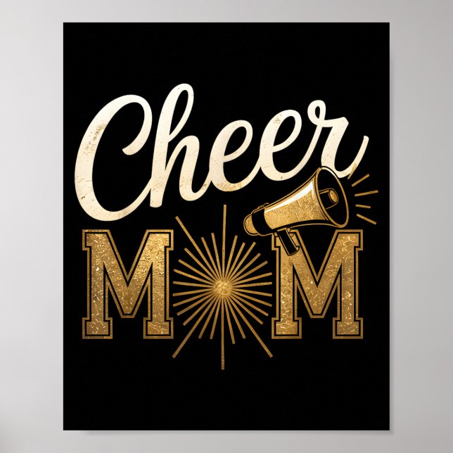 Cheer Gold Cheerleader Cheerleading Mom Game Day D Poster (Framsidan)