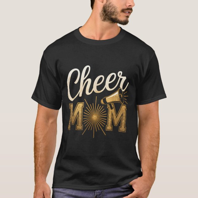 Cheer Gold Cheerleader Cheerleading Mom Game Day D T Shirt (Framsida)