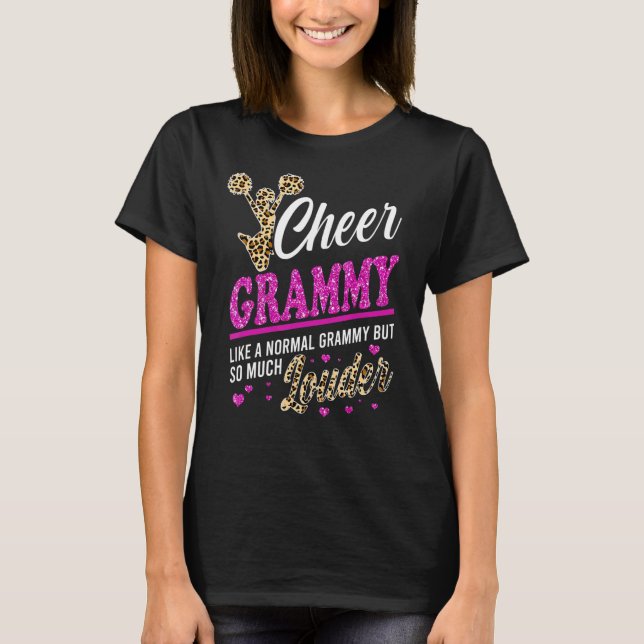 Cheer Grammy Biggest Fläkt Leopard Print and Pom P T Shirt (Framsida)