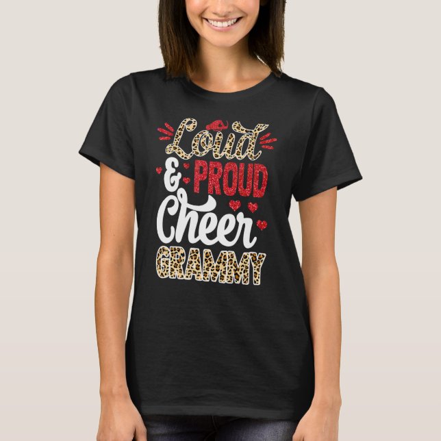 Cheer Grammy Biggest Fläkt Leopard Print and Pom P T Shirt (Framsida)
