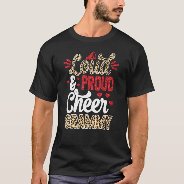 Cheer Grammy Biggest Fläkt Leopard Print and Pom P T Shirt (Framsida)