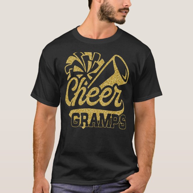 Cheer Gramps Biggest Fan Cheerleader Father's Day T Shirt (Framsida)