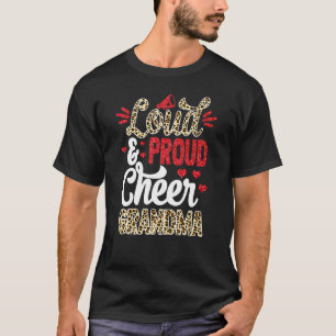 Cheer Grandma Biggest Fläkt Leopard Print and Pom  T Shirt