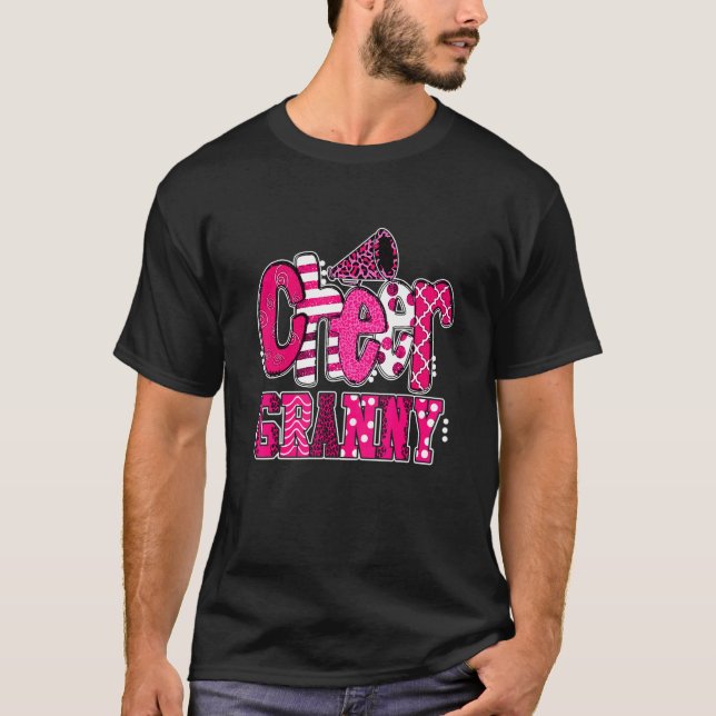 Cheer Granny Biggest Fläkt Leopard Print and Pom P T Shirt (Framsida)
