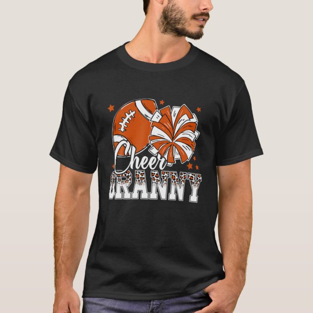 Cheer Granny Life Leopard Cheerledare Funny Game D T Shirt (Framsida)