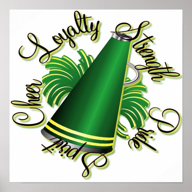 Cheer Grönt och Gult Poster (Framsidan)