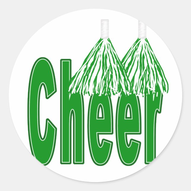 Cheer Grönt Stickers Runt Klistermärke (Framsida)