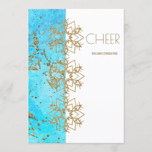 Cheer Guld och Watercolor Company jul Tack Kort
