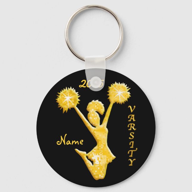 Cheer Keychains med YEAR och CheerLeaders NAMN Nyckelring (Framsida)