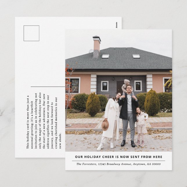 Cheer kommer nu härifrån Helgdag Flytta Notice Helg Vykort (Fram/baksida)