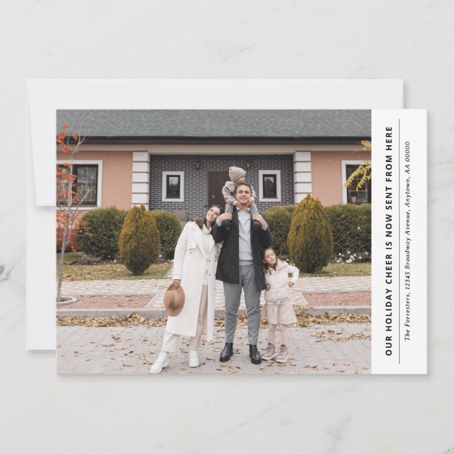 Cheer kommer nu härifrån Helgdag Flytta Notice Julkort (Framsida)