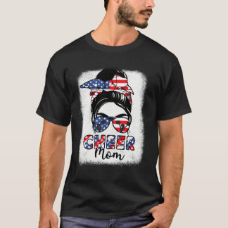 Cheer-ledare 4 juli Cheer Mamma American Flagga Pa T Shirt