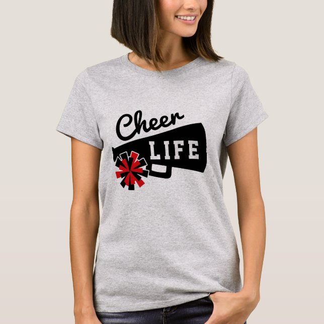 Cheer Life Cheerlead Customize Färg T Shirt (Framsida)