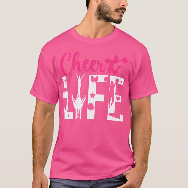 Cheer Life Cheerleader Cheerleading T Shirt (Framsida)