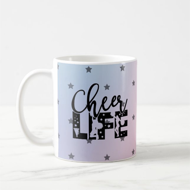 Cheer Life Cute & Trendig Cheerwriter Typography Kaffemugg (Vänster)