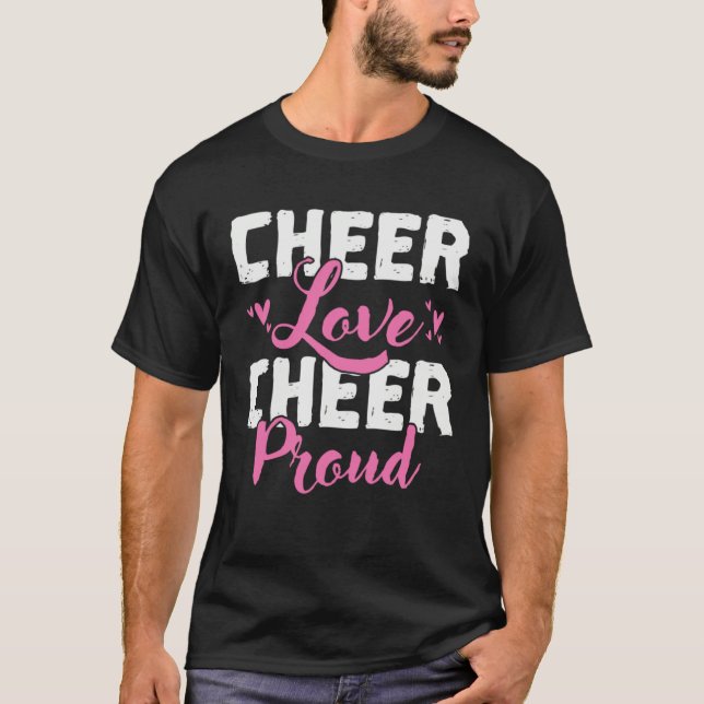 Cheer Love Cheer Proud Cheerleader Gymnastics Spor T Shirt (Framsida)