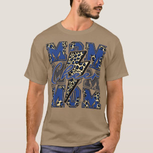 Cheer Mamma Blixt Bolt Cheer Leopard Blue T Shirt