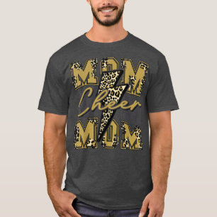 Cheer Mamma Blixt Bolt Cheer Leopard Guld T Shirt