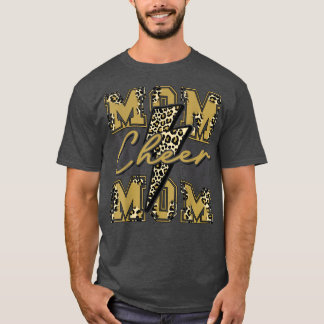Cheer Mamma Blixt Bolt Cheer Leopard Guld T Shirt