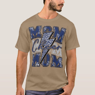 Cheer Mamma Blixt Bolt Cheer Leopard Navy Blue T Shirt