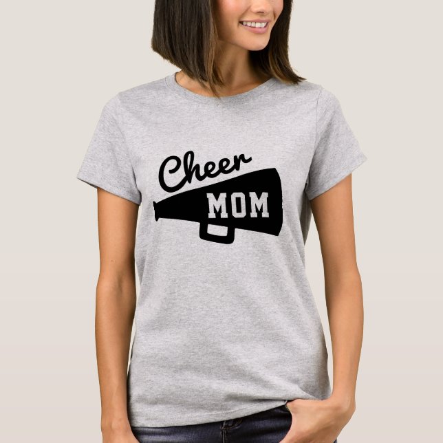 Cheer Mamma Cheerlead Simple Minimalist Grått T Shirt (Framsida)