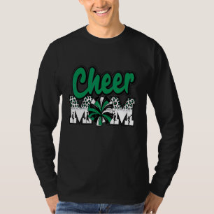 Cheer mamma grön svart vit leopard bokstäver Cheer T Shirt
