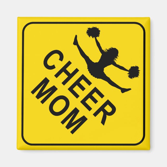 Cheer Mamma Gult Diamond-tecken Magnet (Framsidan)