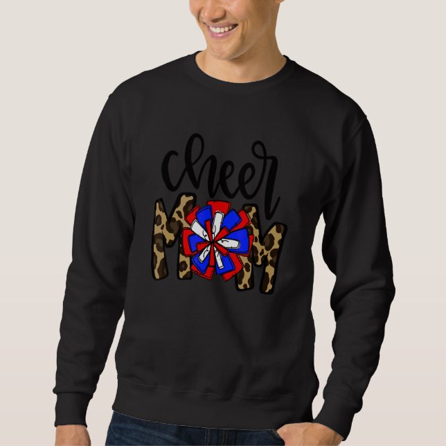 Cheer Mamma Leopard Lång Ärmad Tröja (Framsida)