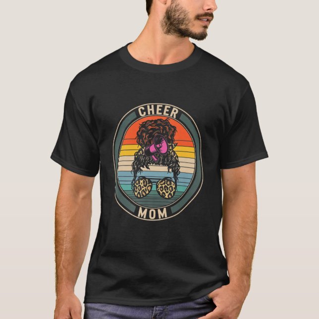 Cheer Mamma Leopard Megaphone CheerLeader Mamma Li T Shirt (Framsida)