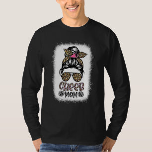 Cheer Mamma Leopard Messy Bun Cheerledare Bleached T Shirt