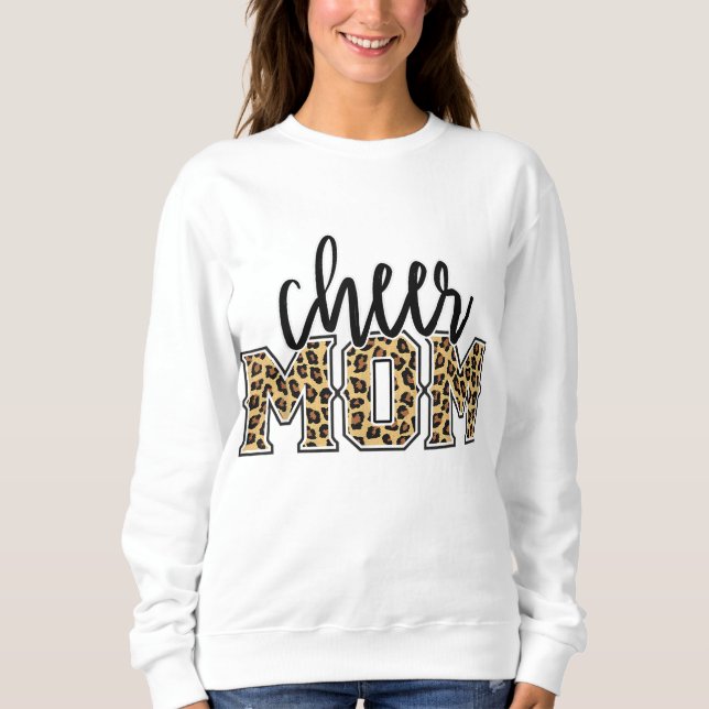 Cheer Mamma Leopard Skriv ut Womens Proud CheerLed T Shirt (Framsida)