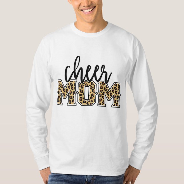 Cheer Mamma Leopard Skriv ut Womens Proud CheerLed T Shirt (Framsida)
