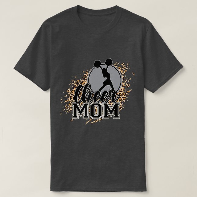 Cheer Mamma Leopard Skriv ut Womens Proud CheerLed T Shirt (Design framsida)