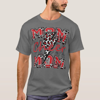 Cheer Mamma Lightning Bolt Cheer leopard Red T Shirt