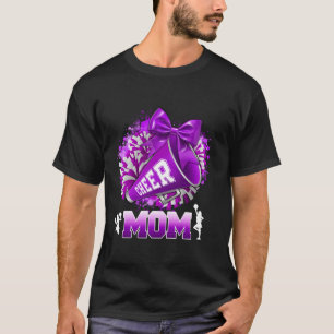 Cheer Mamma Lila Pom Pom Megaphone Coquette Bow Fo T Shirt
