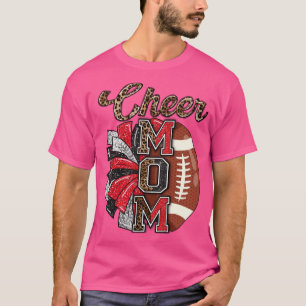 Cheer Mamma Maroon Leopard Brev Cheer Pom Poms3 T Shirt