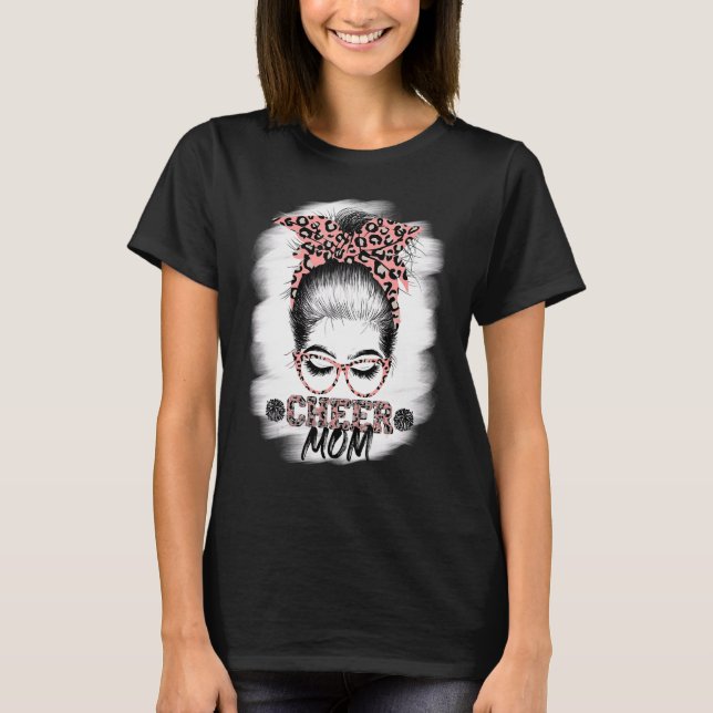 Cheer Mamma Messy Bun Girl Sunglasses Mors dag 2 T Shirt (Framsida)