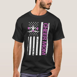 Cheer Mamma USA Amerikanska Flagga Cheerlead Cheer T Shirt