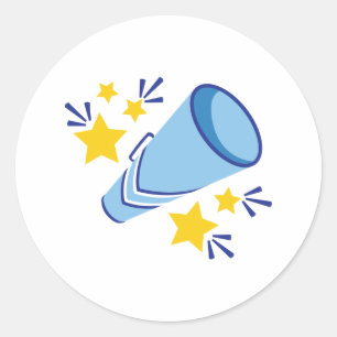Cheer Megaphone Runt Klistermärke