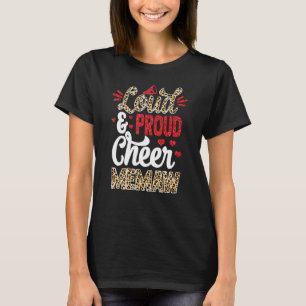 Cheer Memaw Biggest Fläkt Leopard Print and Pom Po T Shirt