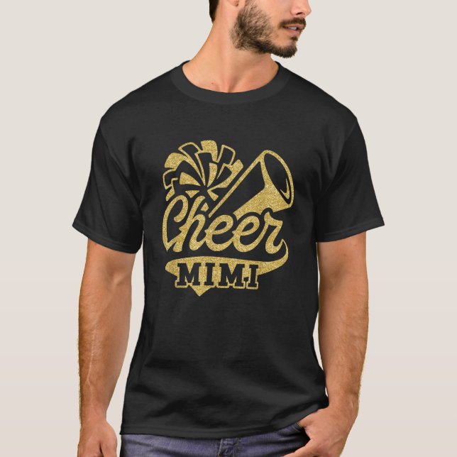 Cheer Mimi Biggest Fläkt CheerLedare Black Gult Go T Shirt (Framsida)