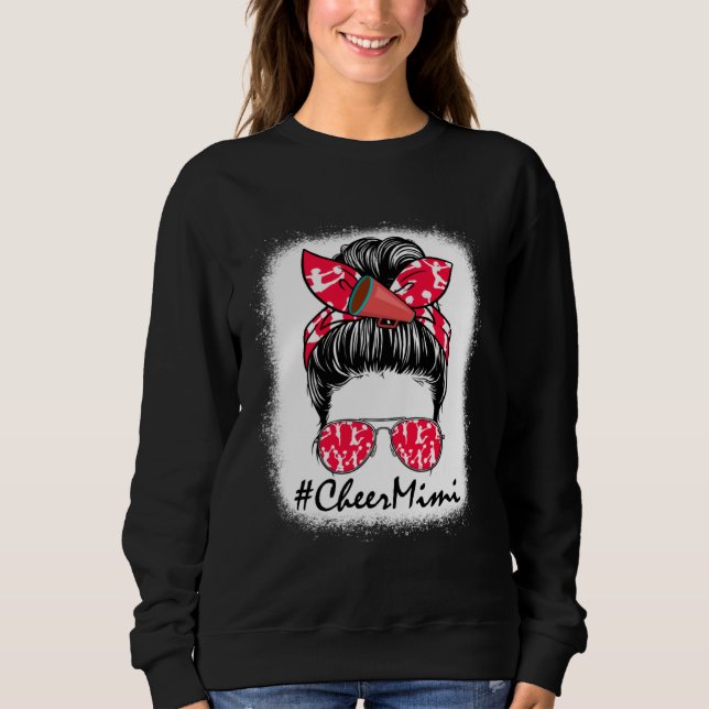 Cheer Mimi Life Messy Bun Cheerleader Mothers Day  T Shirt (Framsida)