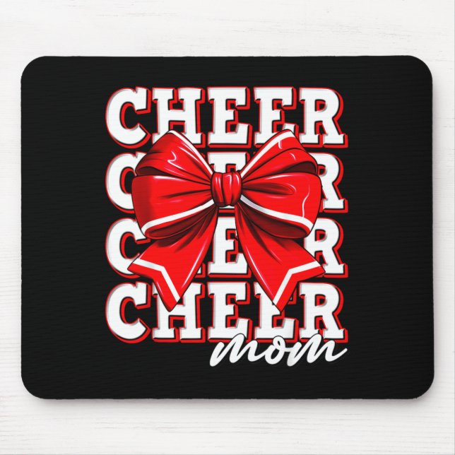 Cheer Mom Cheerleader Bow Biggest Fan Red Team  Musmatta (Framsidan)