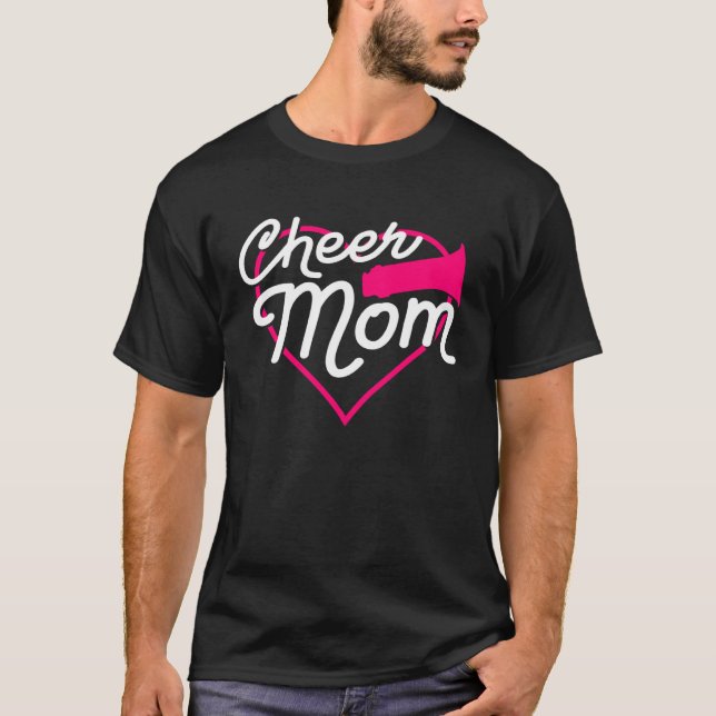 Cheer Mom Love Support Heart Cheerleader Fun Spots T Shirt (Framsida)