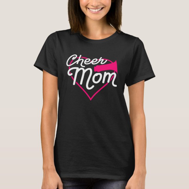 Cheer Mom Love Support Heart Cheerleader Fun Spots T Shirt (Framsida)