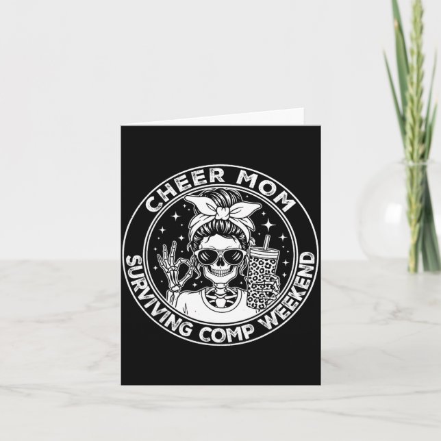 Cheer Mom Surviving Comp Weekend Funny Cheerleadin Kort (Framsida)