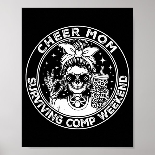 Cheer Mom Surviving Comp Weekend Funny Cheerleadin Poster (Framsidan)