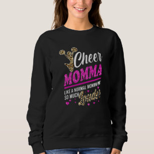 Cheer Momma Biggest Fläkt Leopard Print and Pom Po T Shirt