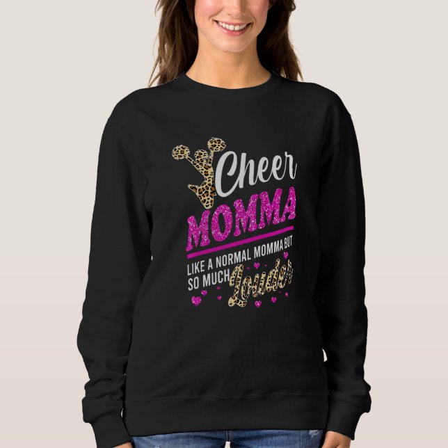 Cheer Momma Biggest Fläkt Leopard Print and Pom Po T Shirt (Framsida)