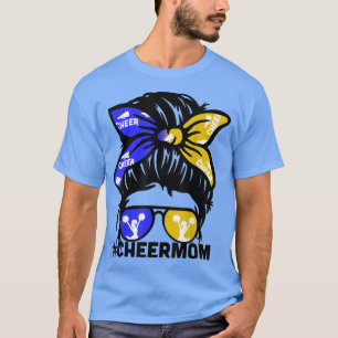 Cheer Mor Mamma Blue & Guld CheerLeader Mamma Mes T Shirt